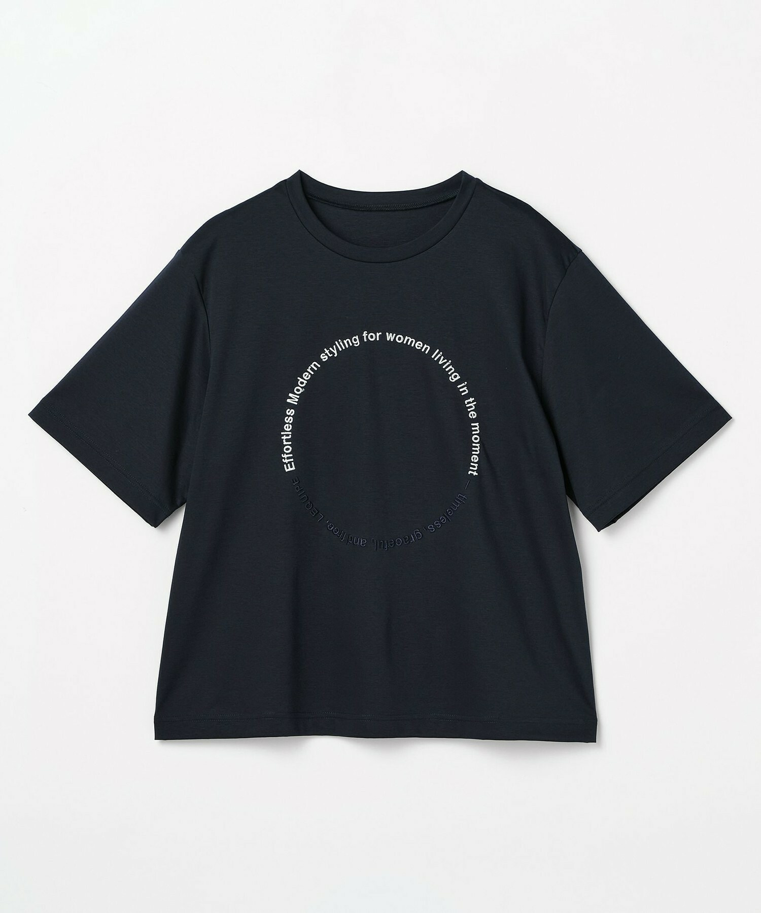 【L'EQUIPE】サークル刺繡Tシャツ 詳細画像 ネイビー 2