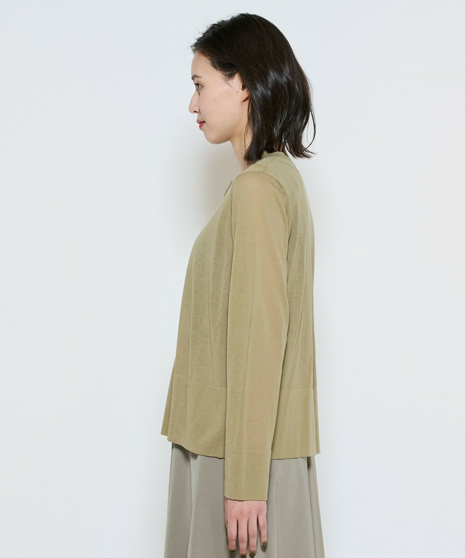 【L'EQUIPE】コットンナイロンカーディガン 詳細画像 カーキ 13