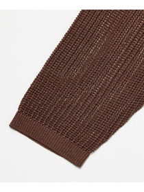 【L'EQUIPE】ペーパー混メッシュ混カーディガン 詳細画像 ブラウン 21