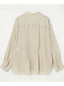 【L'EQUIPE】【Lサイズ】キュプラコットンストライプシャツ 詳細画像 ベージュ系その他 15