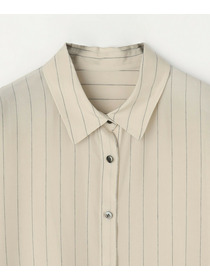 【L'EQUIPE】【Lサイズ】キュプラコットンストライプシャツ 詳細画像 ベージュ系その他 17