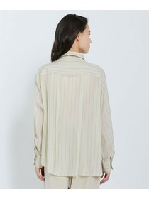 【L'EQUIPE】【Lサイズ】キュプラコットンストライプシャツ 詳細画像 ベージュ系その他 7