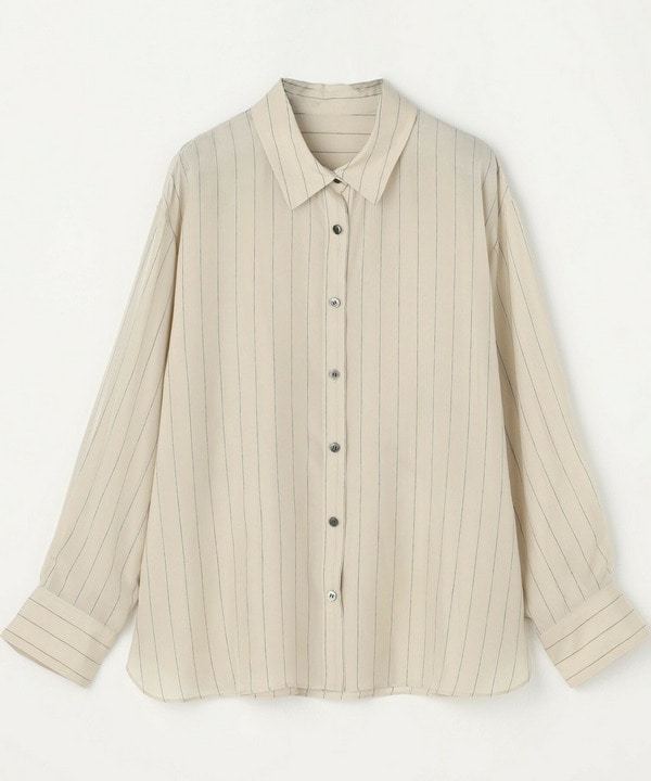 【L'EQUIPE】【Lサイズ】キュプラコットンストライプシャツ