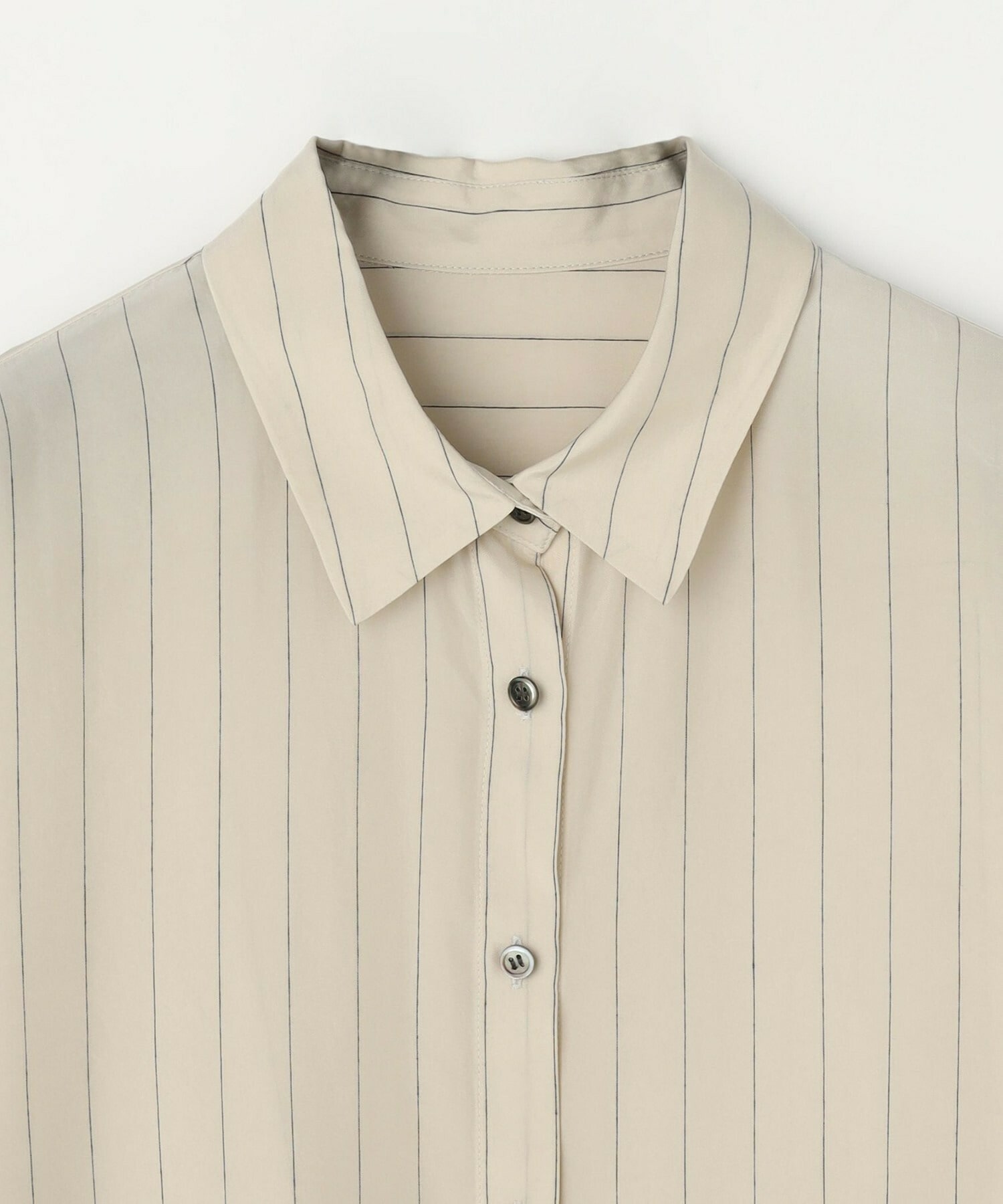 【L'EQUIPE】【Lサイズ】キュプラコットンストライプシャツ 詳細画像 ベージュ系その他 17