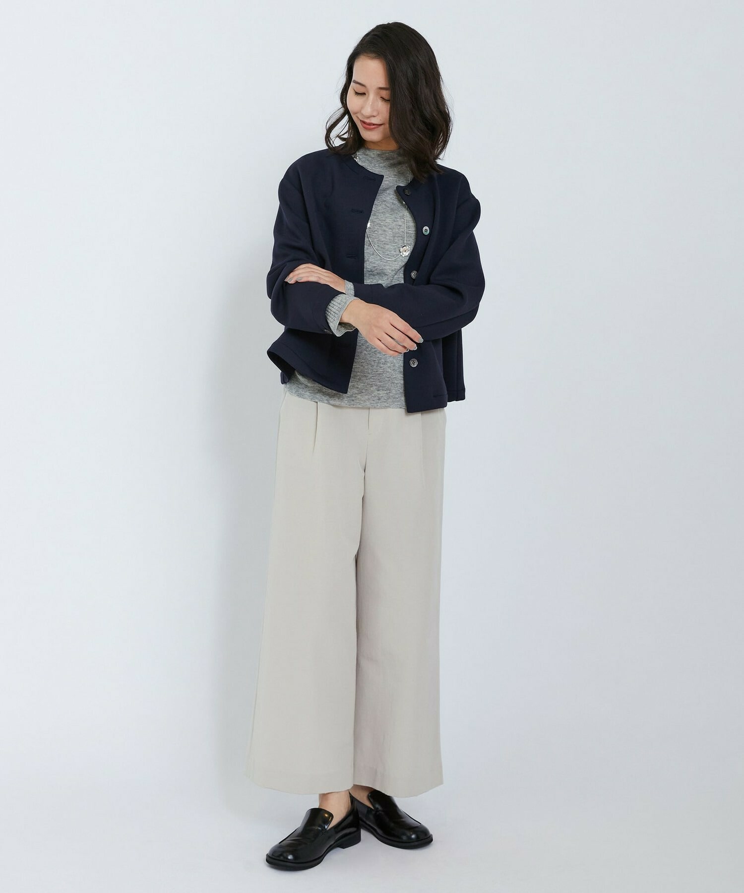 【L'EQUIPE】【Lサイズ】アセテートグログランパンツ 詳細画像 グリーン系その他 11