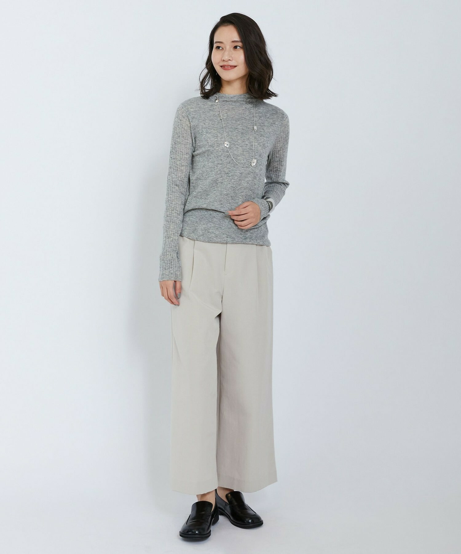 【L'EQUIPE】【Lサイズ】アセテートグログランパンツ 詳細画像 グリーン系その他 8