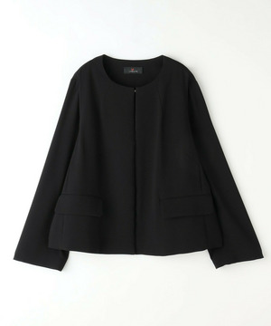 【L'EQUIPE】【Lサイズ】バックサテンノーカラージャケット＜現行素材＞ 詳細画像 ブラック 1