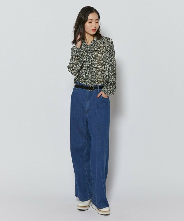 【L'EQUIPE】【Lサイズ】7ozストレッチデニムセミワイドパンツ