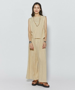 【L'EQUIPE】［eclat 2026年5月号掲載商品］【Lサイズ】ピュアリネンガーメントダイブラウス 詳細画像 ベージュ 1