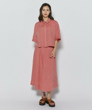 【L'EQUIPE】［eclat 2026年5月号掲載商品］【Lサイズ】ヘンプ麻シャツ 詳細画像 レッド系その他 1