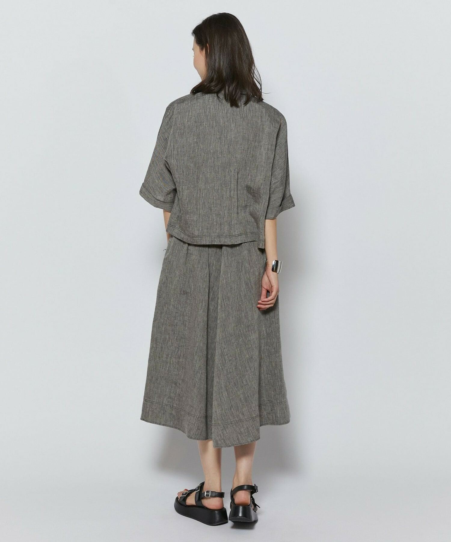 【L'EQUIPE】［eclat 2026年5月号掲載商品］【Lサイズ】ヘンプ麻シャツ 詳細画像 ブラック系その他 3