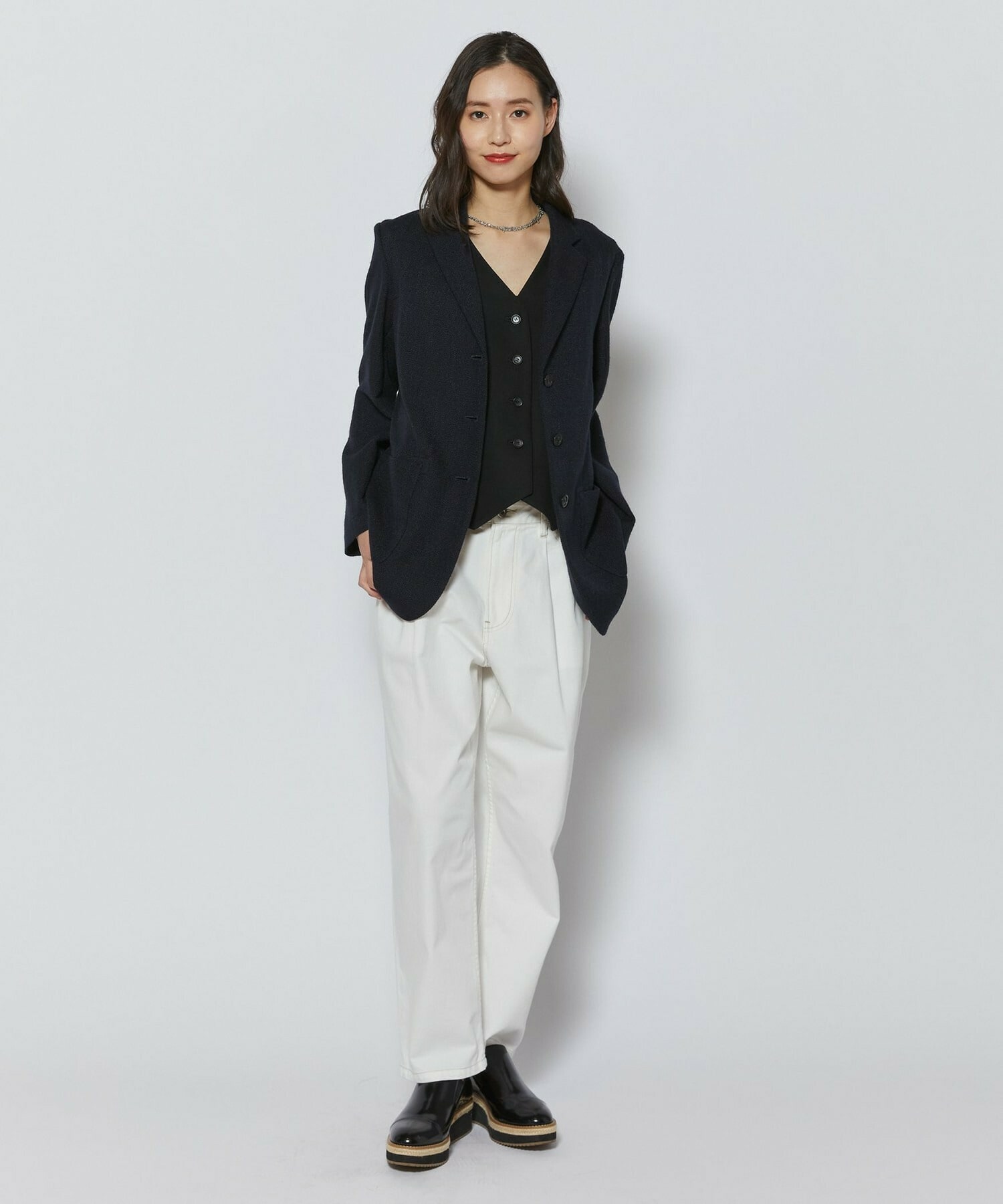 【L'EQUIPE】【Lサイズ】シルク混シャンブレージャケット 詳細画像 ベージュ 4