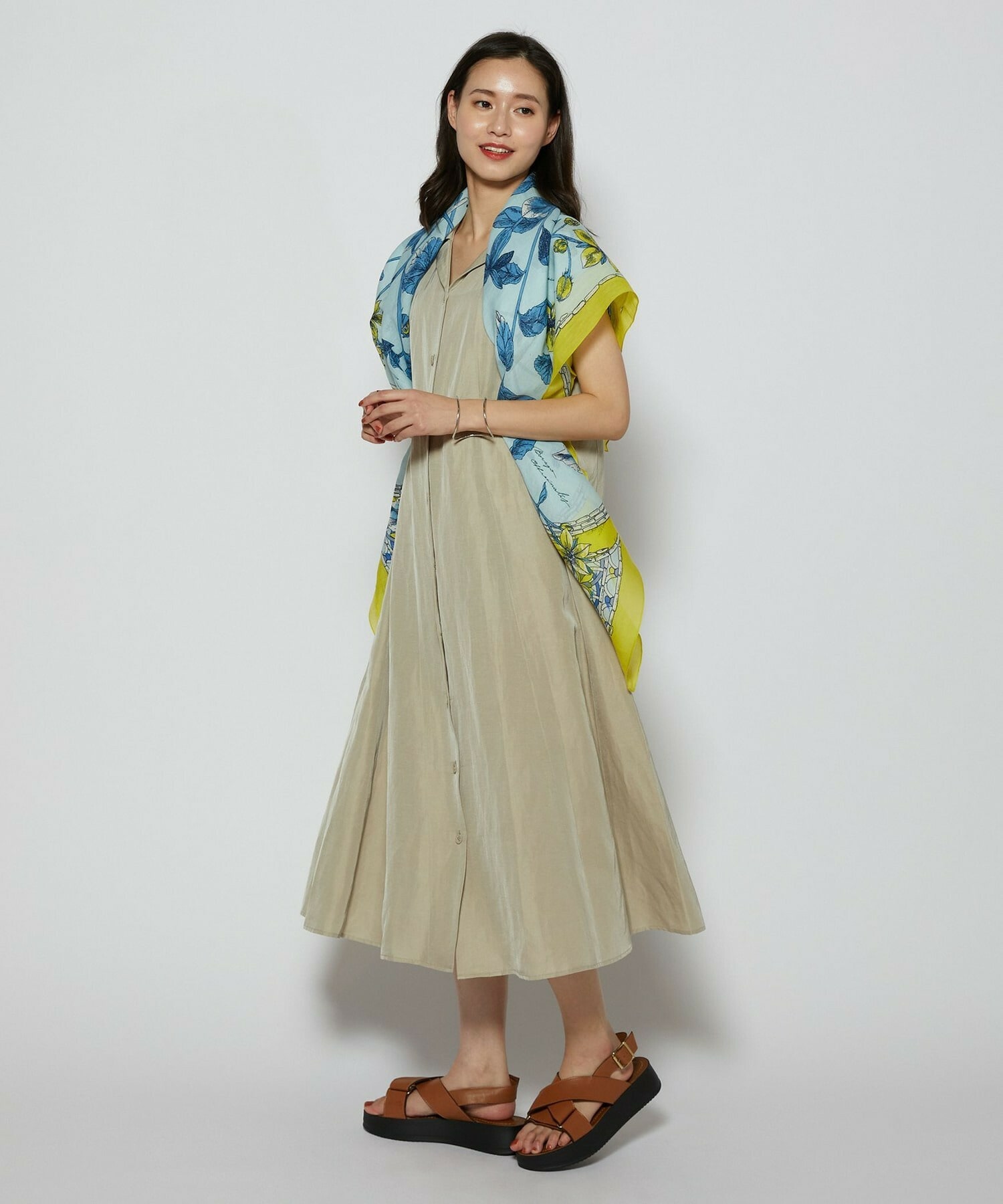 【L'EQUIPE】【Lサイズ】トリアセリネンクロスワンピース 詳細画像 セージグリーン 3