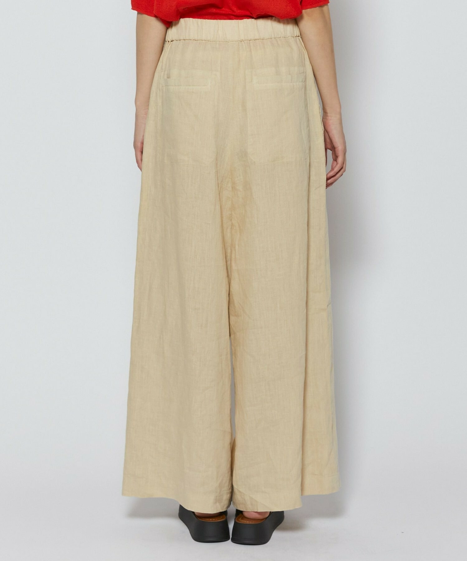 【L'EQUIPE】［eclat 2026年5月号掲載商品］【Lサイズ】ピュアリネンガーメントダイパンツ 詳細画像 ベージュ 10
