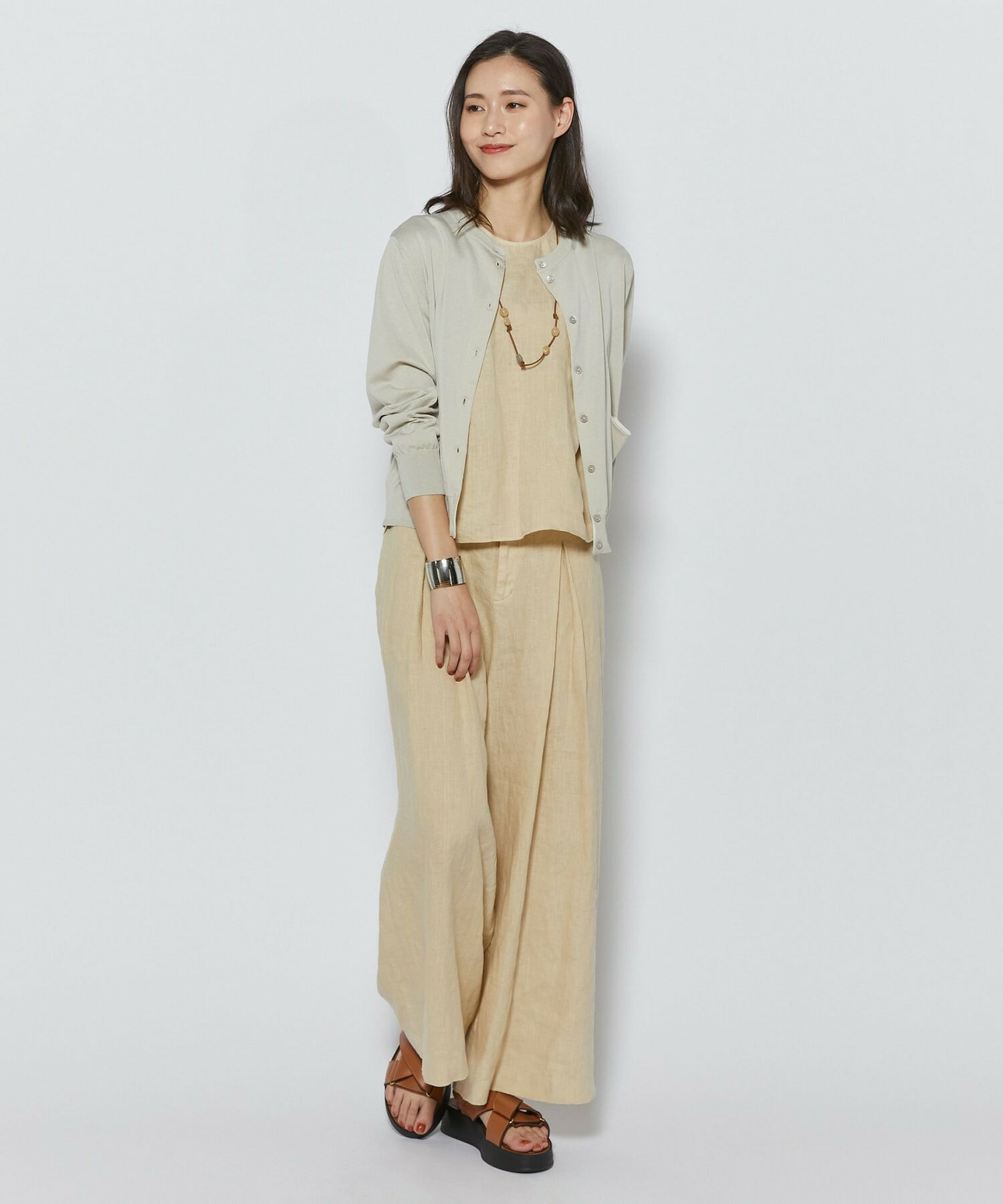 【L'EQUIPE】［eclat 2026年5月号掲載商品］【Lサイズ】ピュアリネンガーメントダイパンツ 詳細画像 ベージュ 6