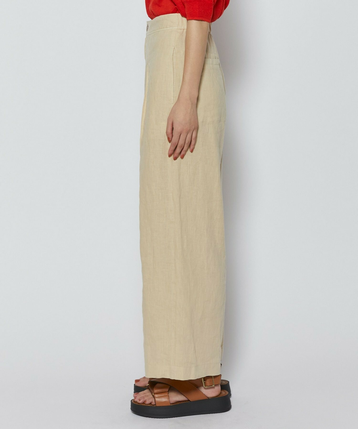 【L'EQUIPE】［eclat 2026年5月号掲載商品］【Lサイズ】ピュアリネンガーメントダイパンツ 詳細画像 ベージュ 9