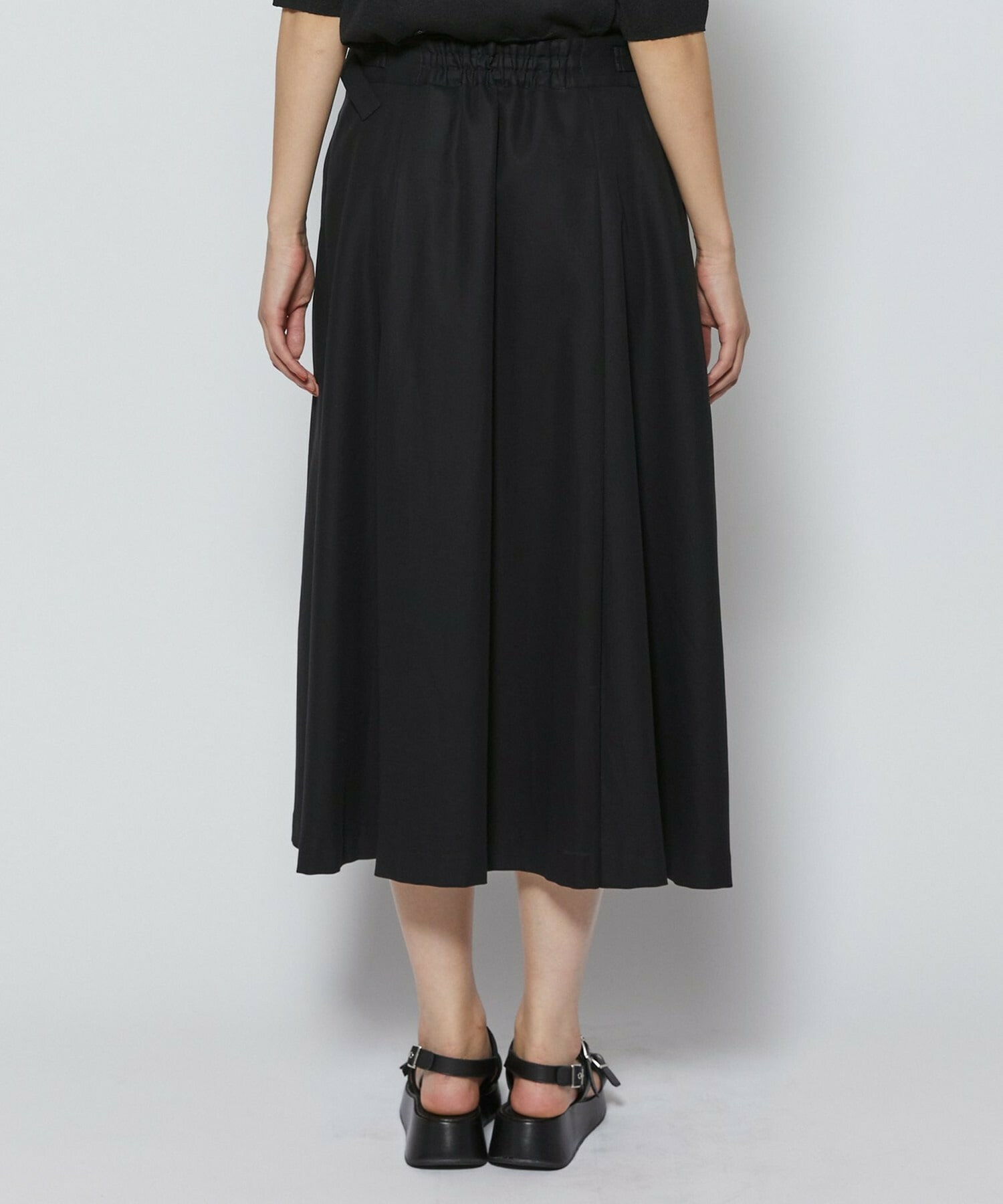 【L'EQUIPE】【Lサイズ】100/2オーガニックコットンスカート 詳細画像 ブラック 5