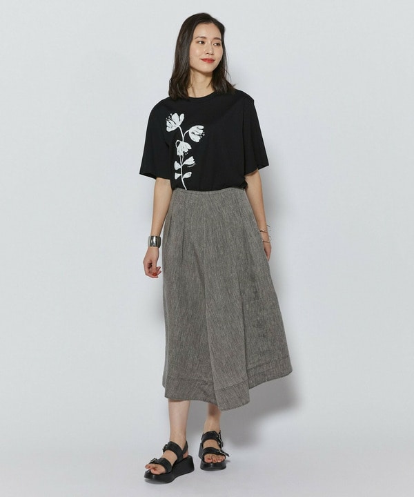 ［eclat 2026年5月号掲載商品］【Lサイズ】ヘンプ麻スカート 詳細画像 ブラック系その他 1