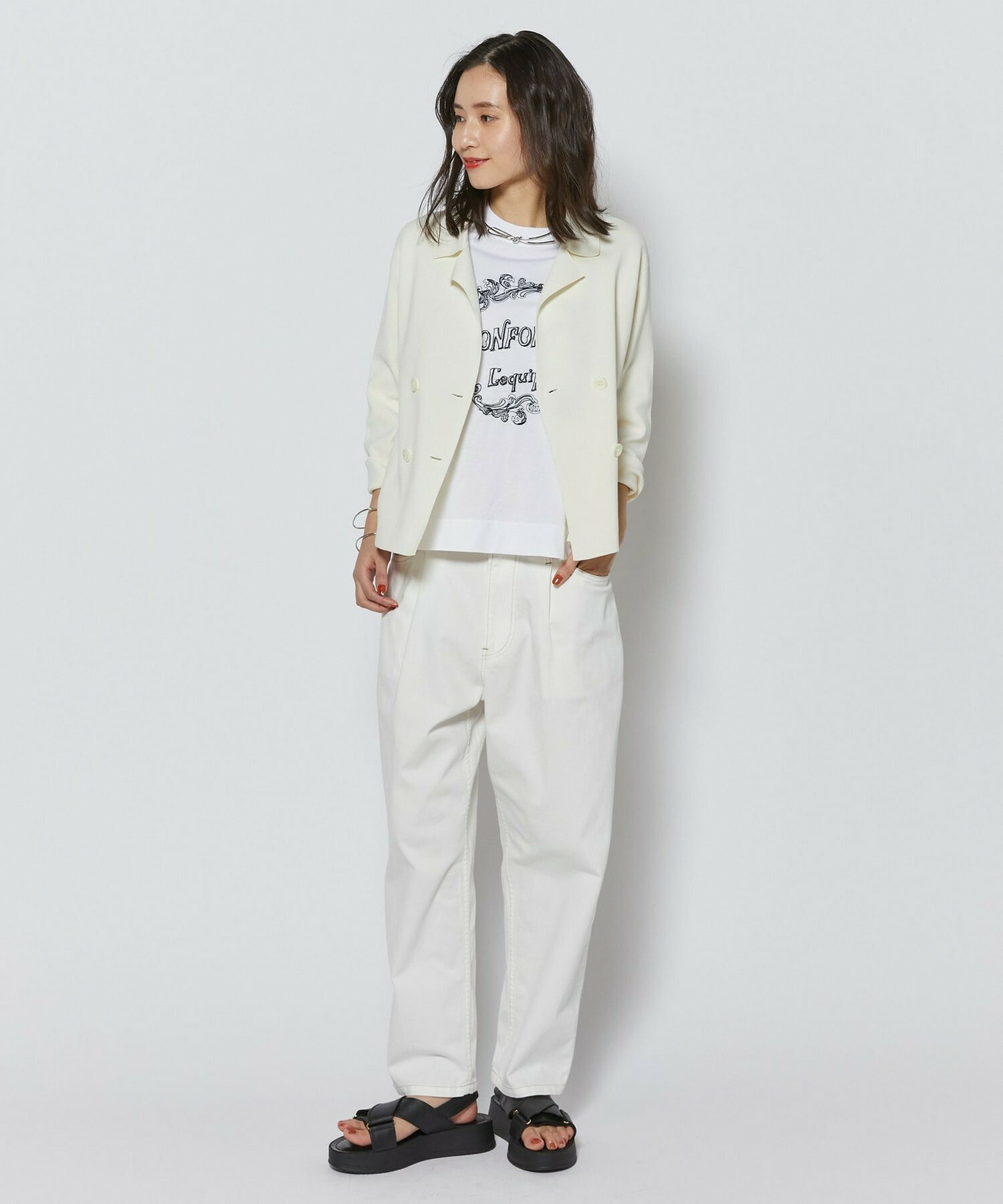 【L'EQUIPE】【Lサイズ】フレームロゴTシャツ 詳細画像 ホワイト 5