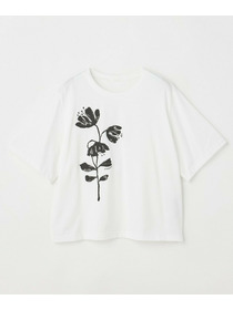 【L'EQUIPE】【Lサイズ】フラワー顔料プリントTシャツ 詳細画像 ブラック 12