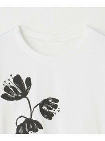 【L'EQUIPE】【Lサイズ】フラワー顔料プリントTシャツ 詳細画像 ブラック 14