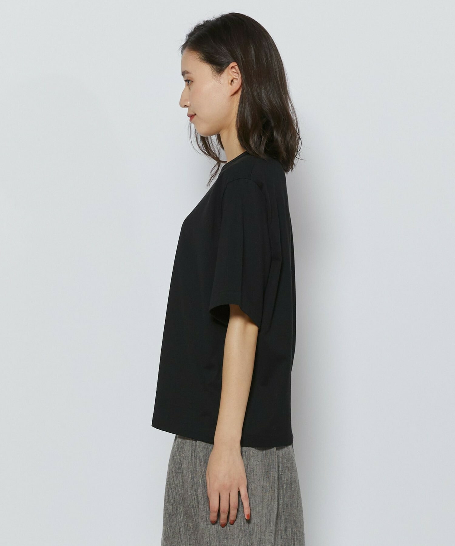 【L'EQUIPE】【Lサイズ】フラワー顔料プリントTシャツ 詳細画像 ブラック 10