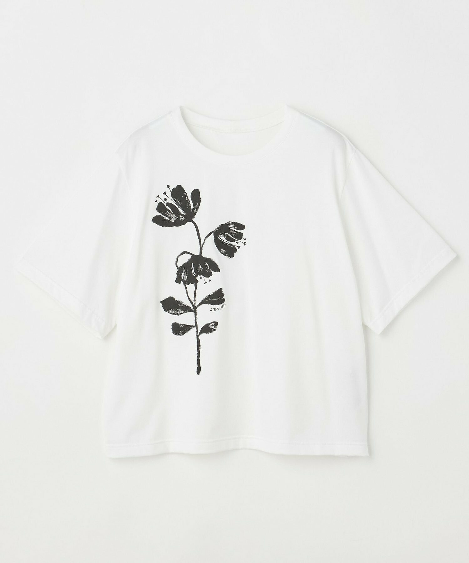 【L'EQUIPE】【Lサイズ】フラワー顔料プリントTシャツ 詳細画像 ホワイト 1
