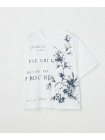 【L'EQUIPE】【Lサイズ】60/2シルケット天竺フラワーロゴプリントTシャツ 詳細画像 カーキ 10