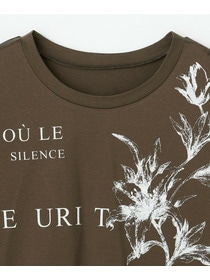 【L'EQUIPE】【Lサイズ】60/2シルケット天竺フラワーロゴプリントTシャツ 詳細画像 カーキ 12