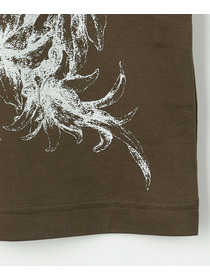 【L'EQUIPE】【Lサイズ】60/2シルケット天竺フラワーロゴプリントTシャツ 詳細画像 カーキ 14