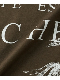 【L'EQUIPE】【Lサイズ】60/2シルケット天竺フラワーロゴプリントTシャツ 詳細画像 カーキ 15