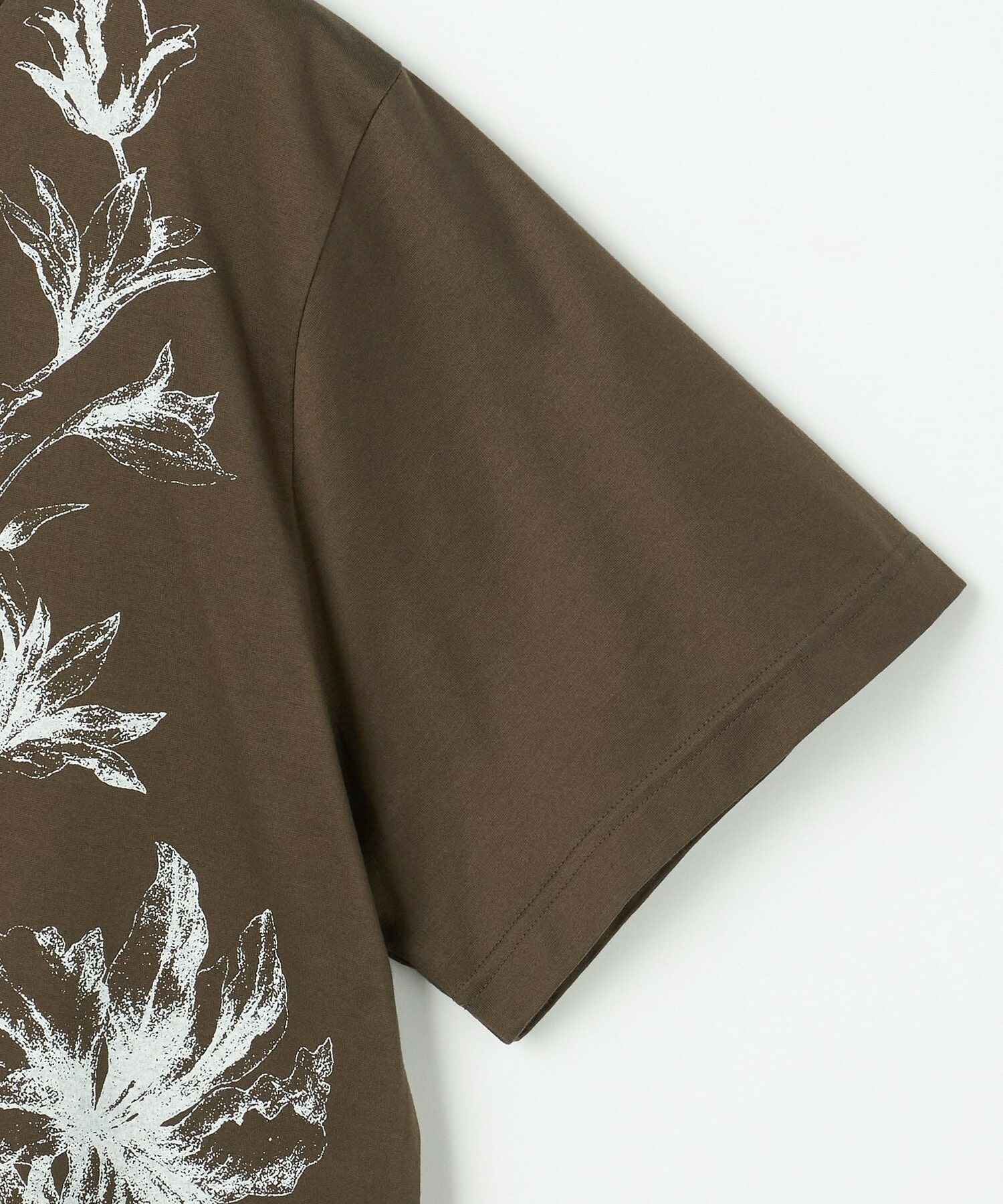 【L'EQUIPE】【Lサイズ】60/2シルケット天竺フラワーロゴプリントTシャツ 詳細画像 カーキ 13