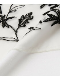 【L'EQUIPE】【大きいサイズ】オーガンジー刺繍Tシャツ 詳細画像 ホワイト 15