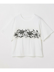【L'EQUIPE】【大きいサイズ】オーガンジー刺繍Tシャツ 詳細画像 ホワイト 9