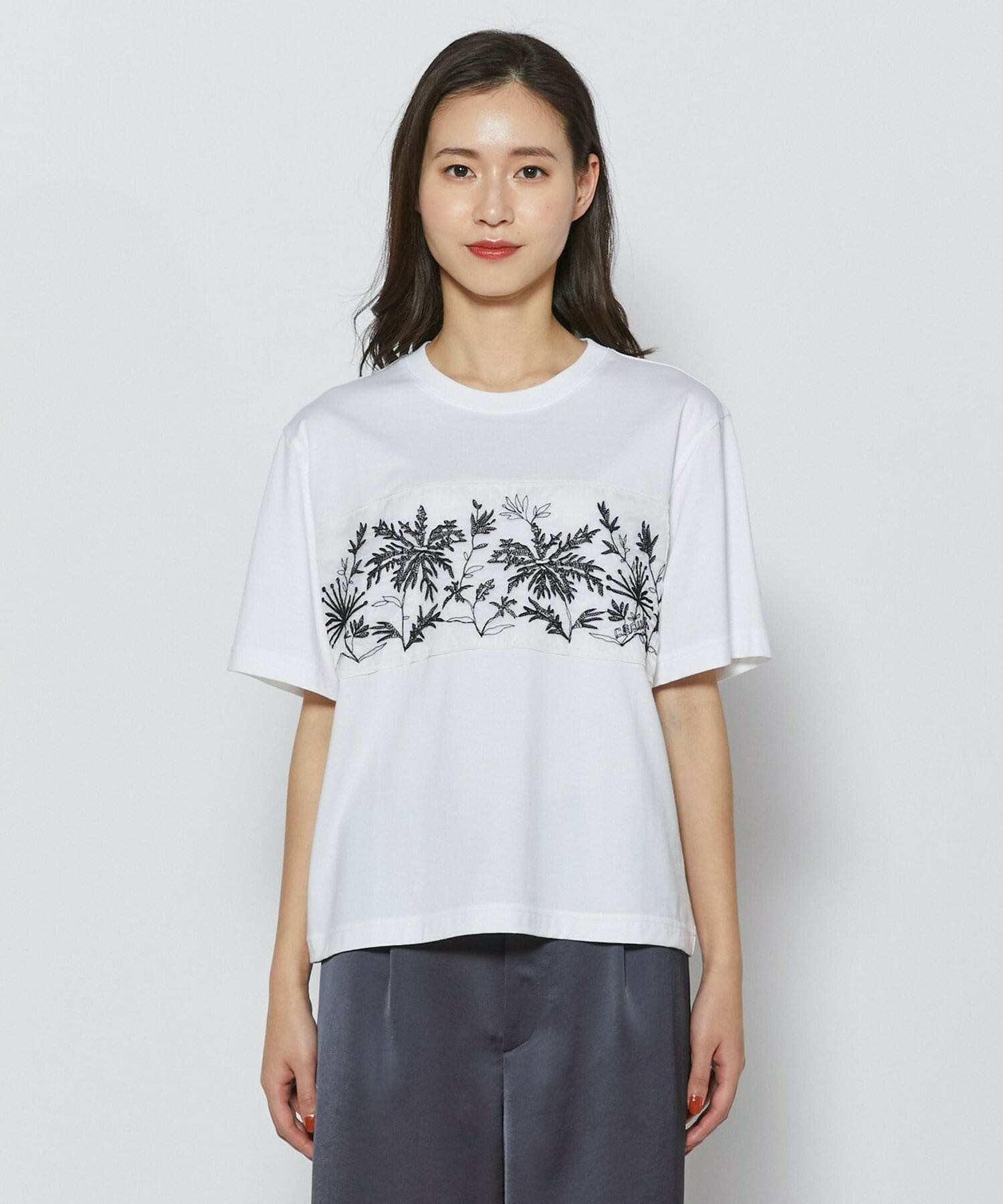 【L'EQUIPE】【Lサイズ】オーガンジー刺繍Tシャツ 詳細画像 ホワイト 5