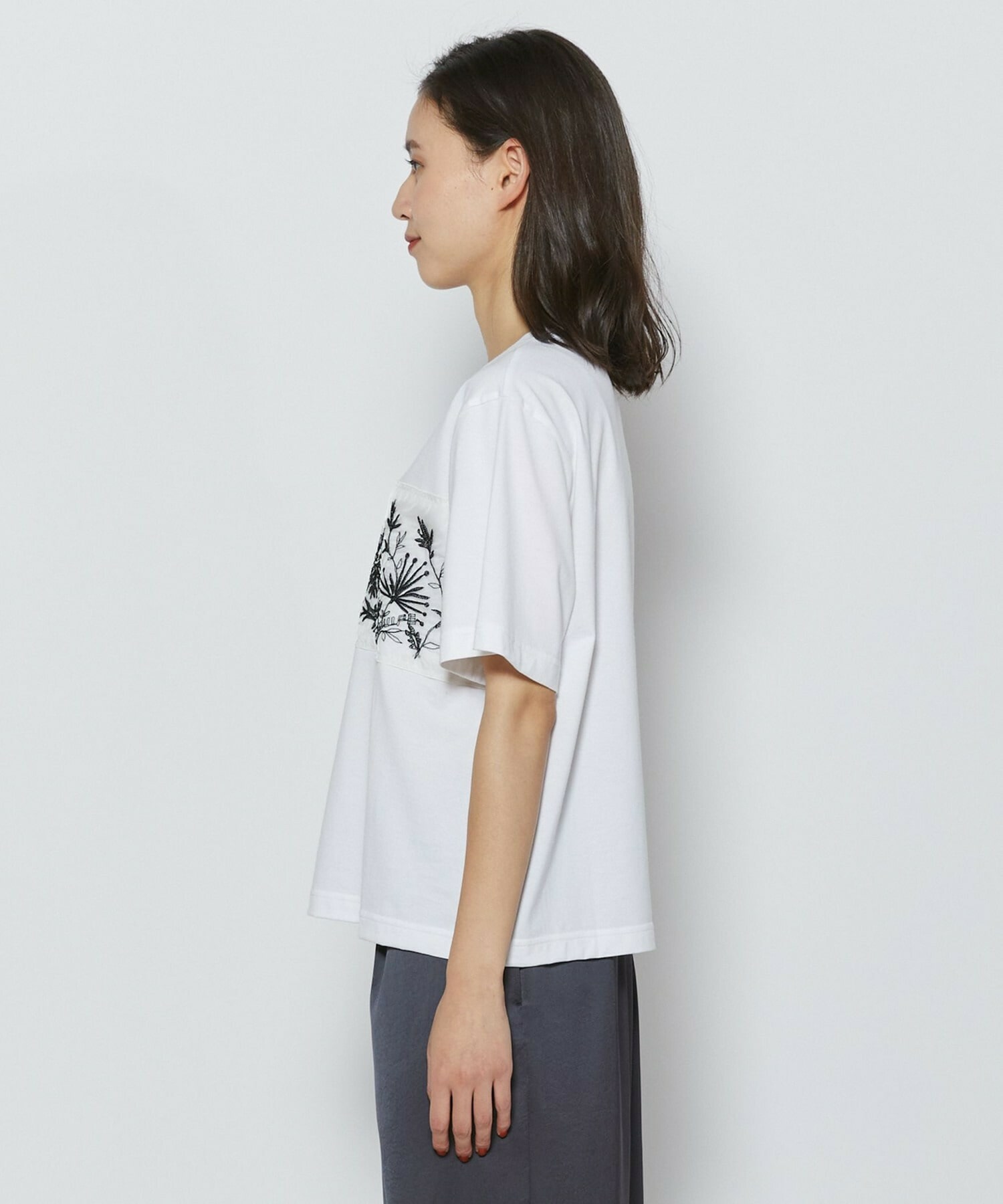 【L'EQUIPE】【Lサイズ】オーガンジー刺繍Tシャツ 詳細画像 ホワイト 6