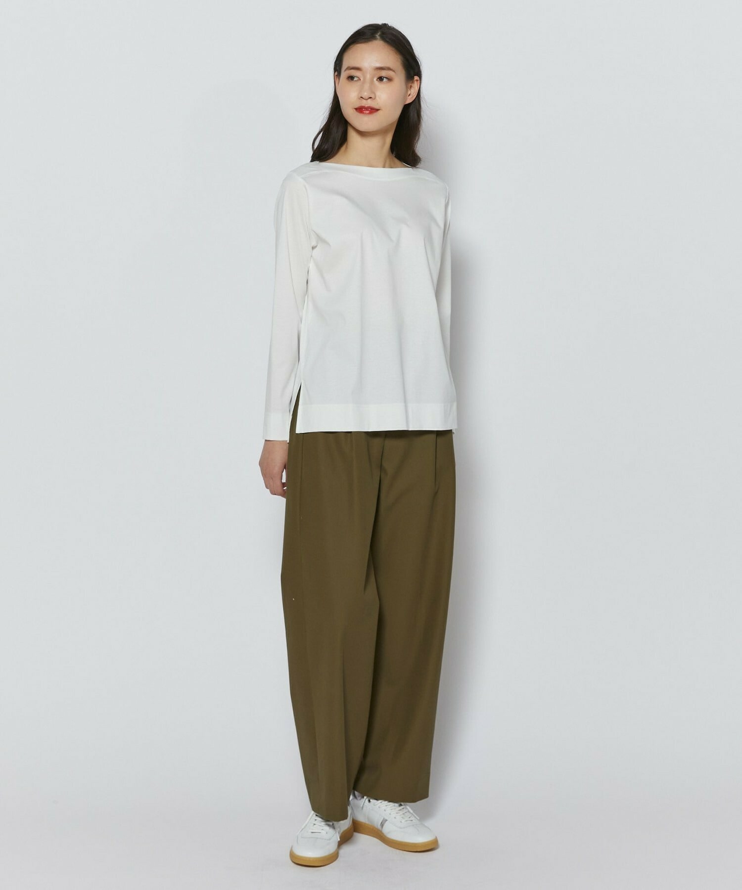 【L'EQUIPE】【Lサイズ】パーフェクトコットンカットソー 詳細画像 ホワイト 1