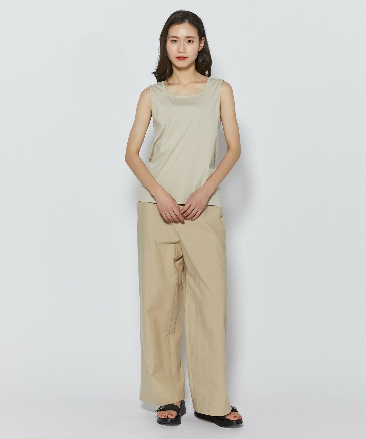 【L'EQUIPE】【Lサイズ】ベアスムーススクエアタンクトップ 詳細画像 ブラック 1