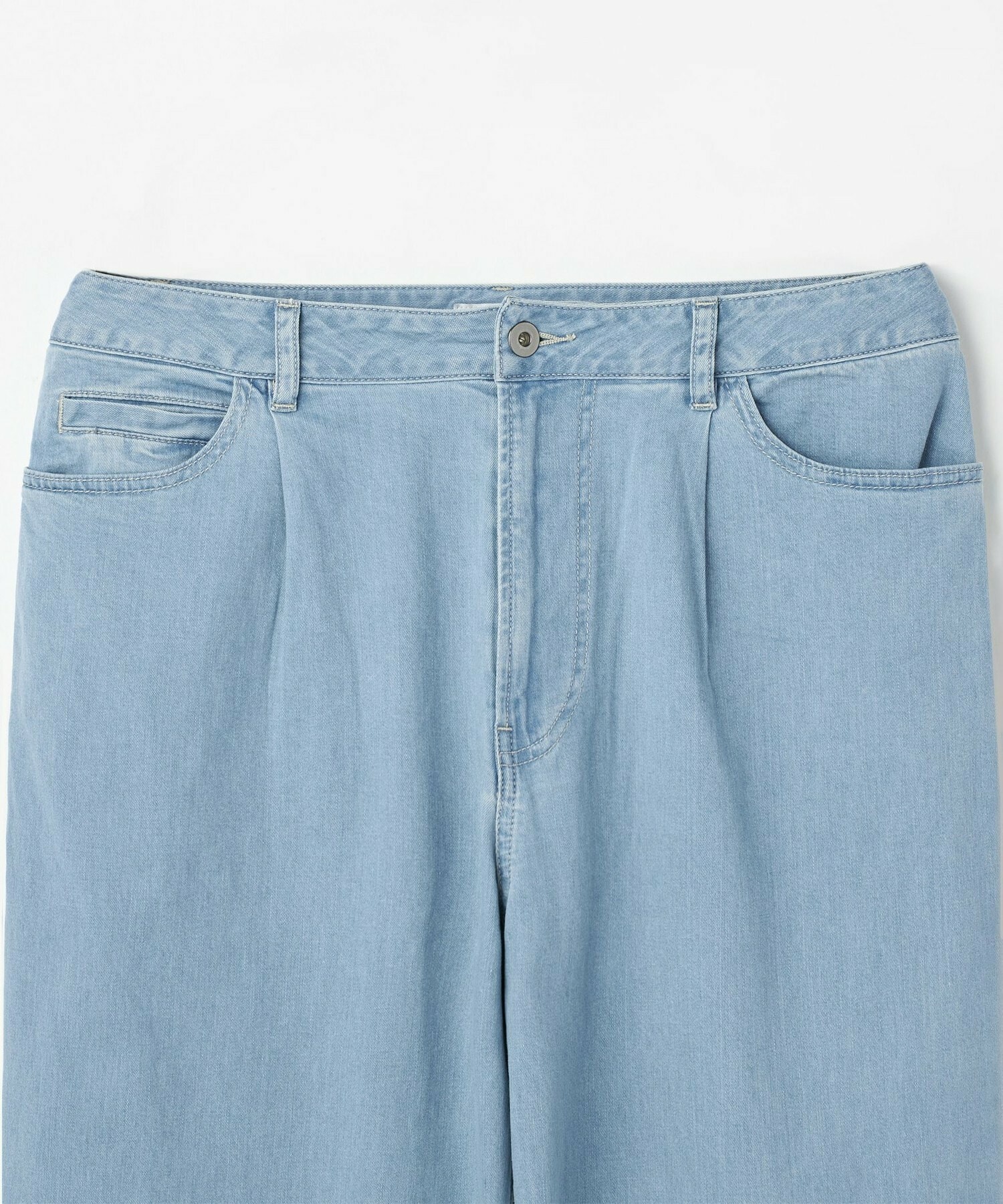【L'EQUIPE】【大きいサイズ】7ozストレッチテーパードデニムパンツ 詳細画像 ライトブルー 2