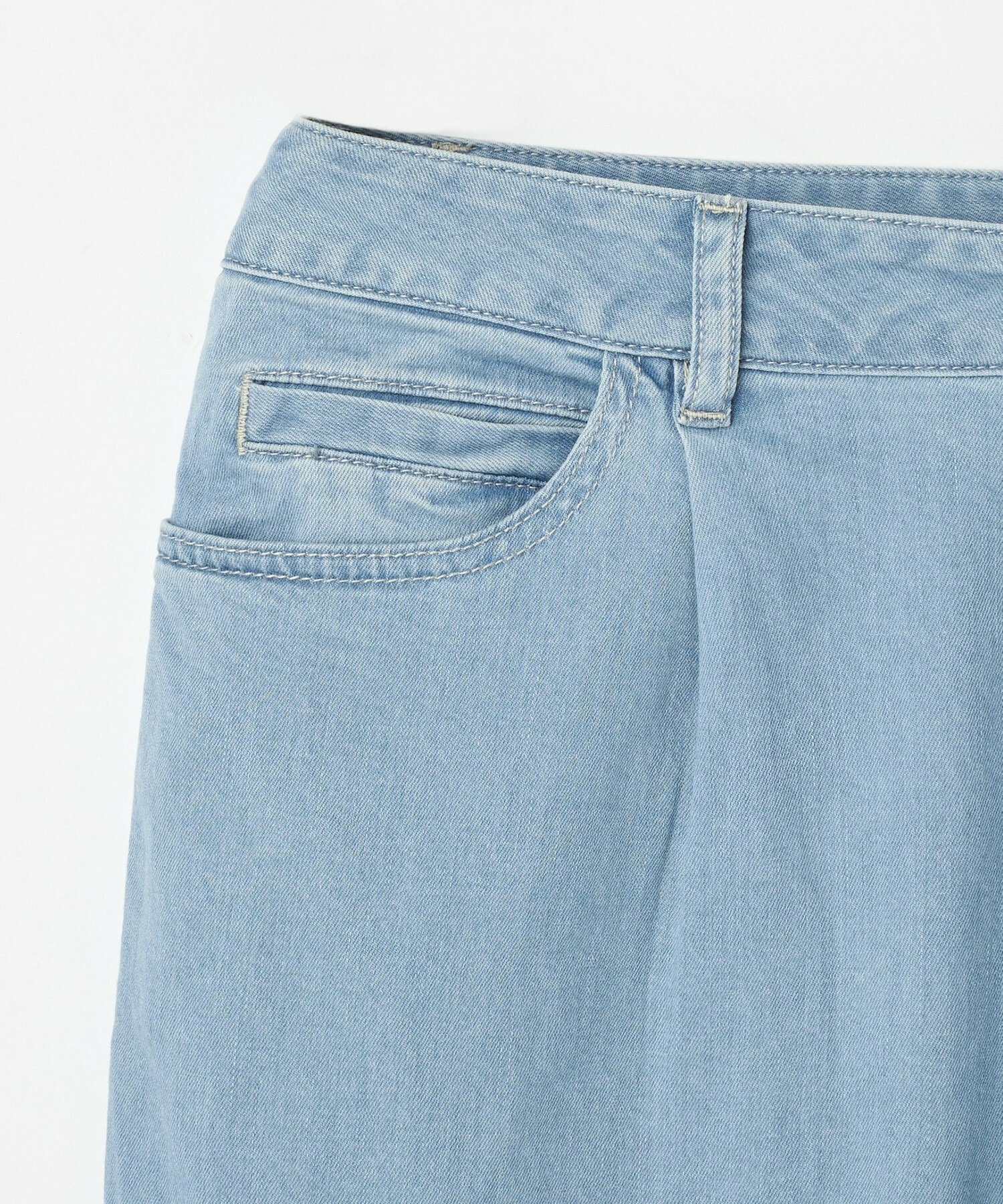 【L'EQUIPE】【大きいサイズ】7ozストレッチテーパードデニムパンツ 詳細画像 ライトブルー 3