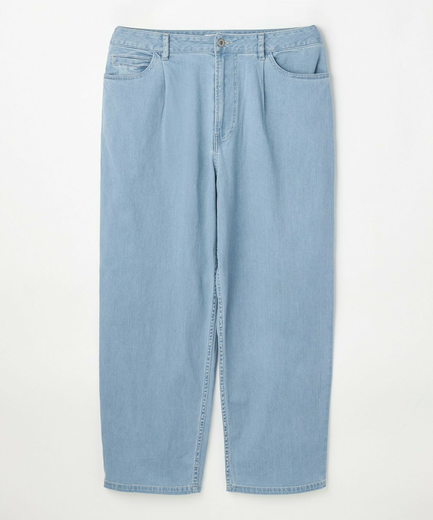 【L'EQUIPE】【大きいサイズ】7ozストレッチテーパードデニムパンツ 詳細画像 ライトブルー 1