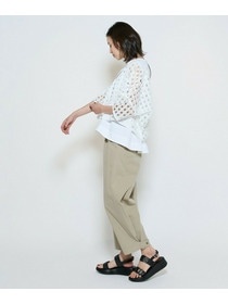 【L'EQUIPE】【大きいサイズ】40/-ダンプ近江晒ワイドパンツ 詳細画像 カーキ 10