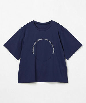 【L'EQUIPE】【大きいサイズ】サークル刺繡Tシャツ 詳細画像 ブルー 1