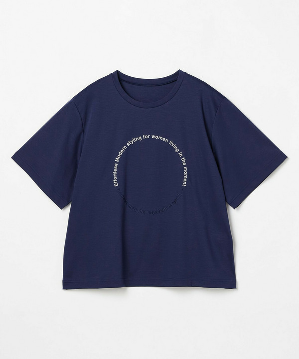 【大きいサイズ】サークル刺繡Tシャツ 詳細画像 ブルー 1