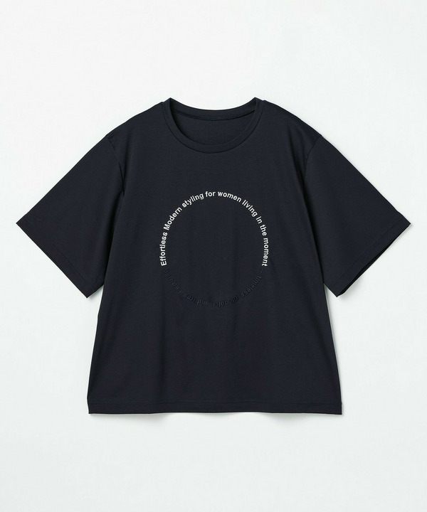 【大きいサイズ】サークル刺繡Tシャツ 詳細画像 ネイビー 1