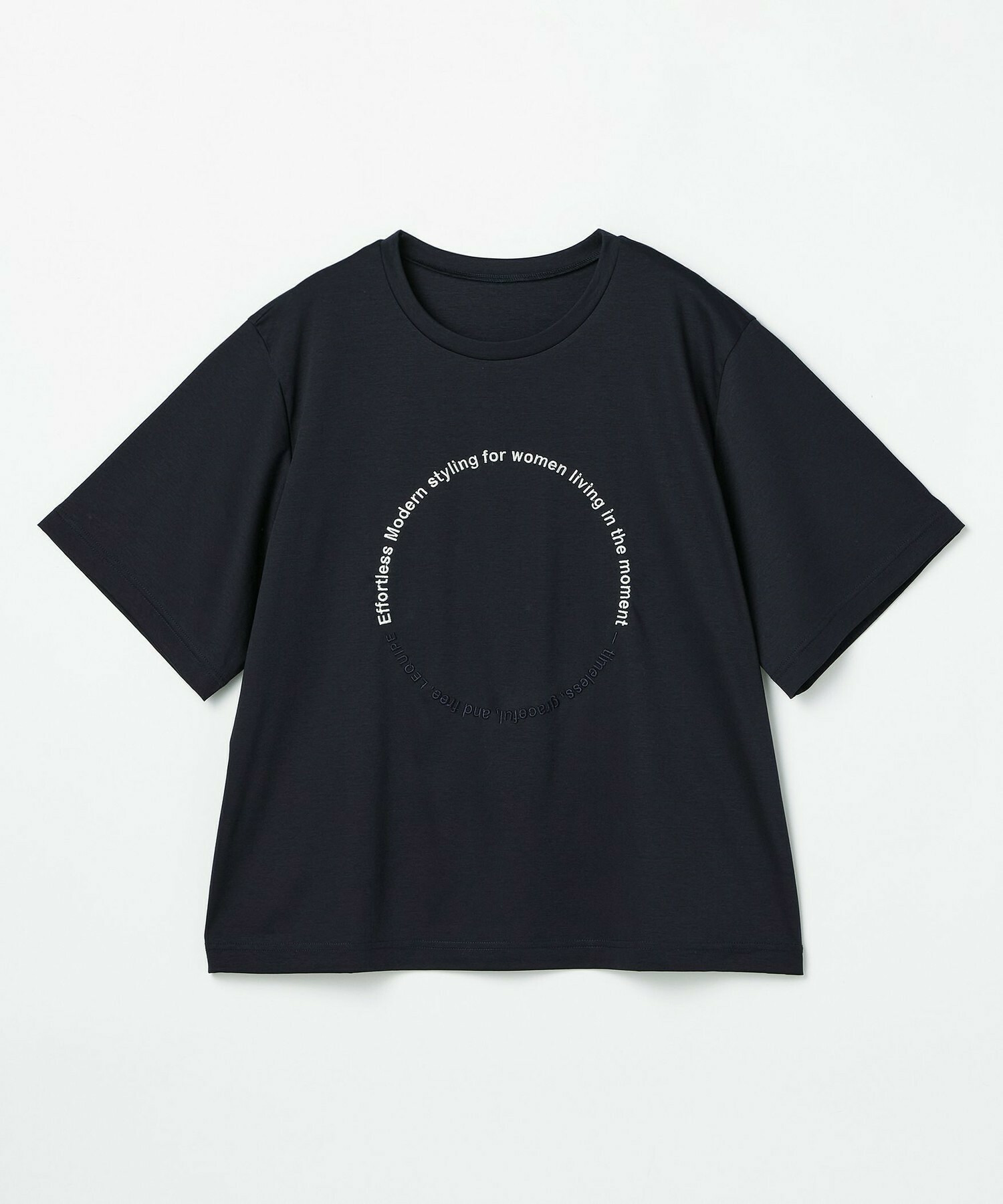 【L'EQUIPE】【大きいサイズ】サークル刺繡Tシャツ 詳細画像 ネイビー 10