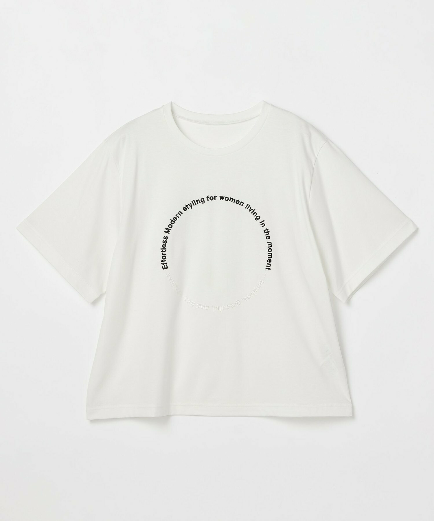【L'EQUIPE】【大きいサイズ】サークル刺繡Tシャツ 詳細画像 ホワイト 1