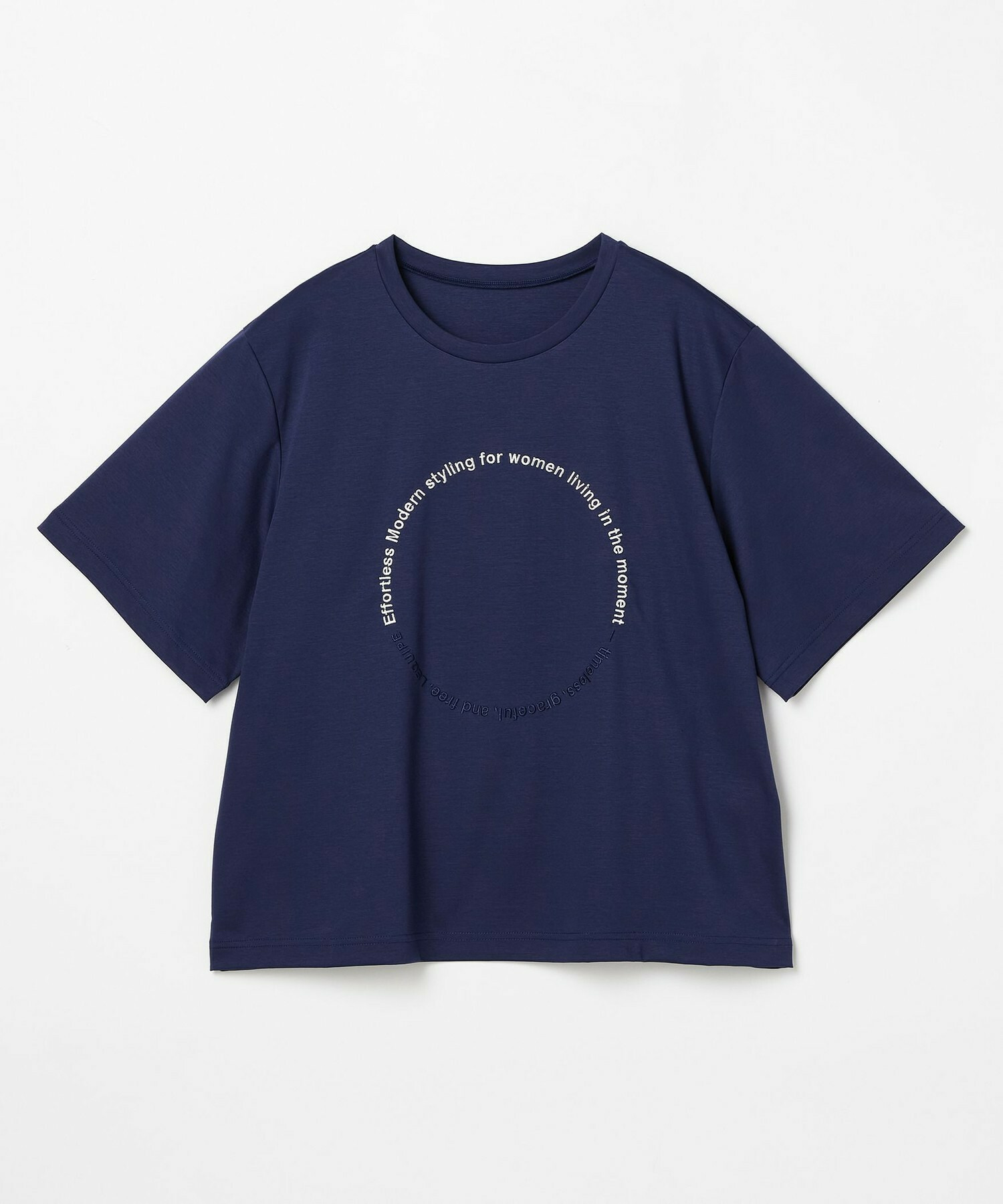 【L'EQUIPE】【大きいサイズ】サークル刺繡Tシャツ 詳細画像 ブルー 1