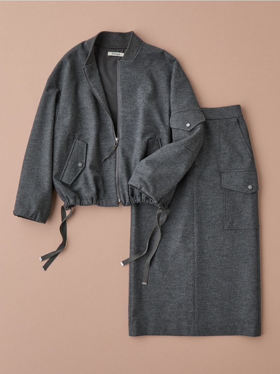 #1 Wool Blouson & Cargo Skirt